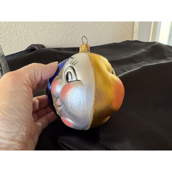 Kurt Adler Night and Day Polonaise Glass Christmas Face Ornament Sun Moon 1990 - Picture 6 of 6